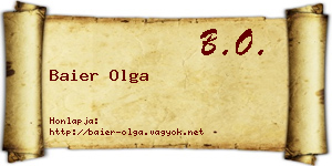Baier Olga névjegykártya